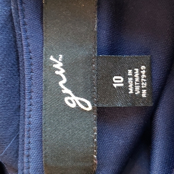 GNW size 10 navy blue formal dress sheer with lining - Picture 6 of 7